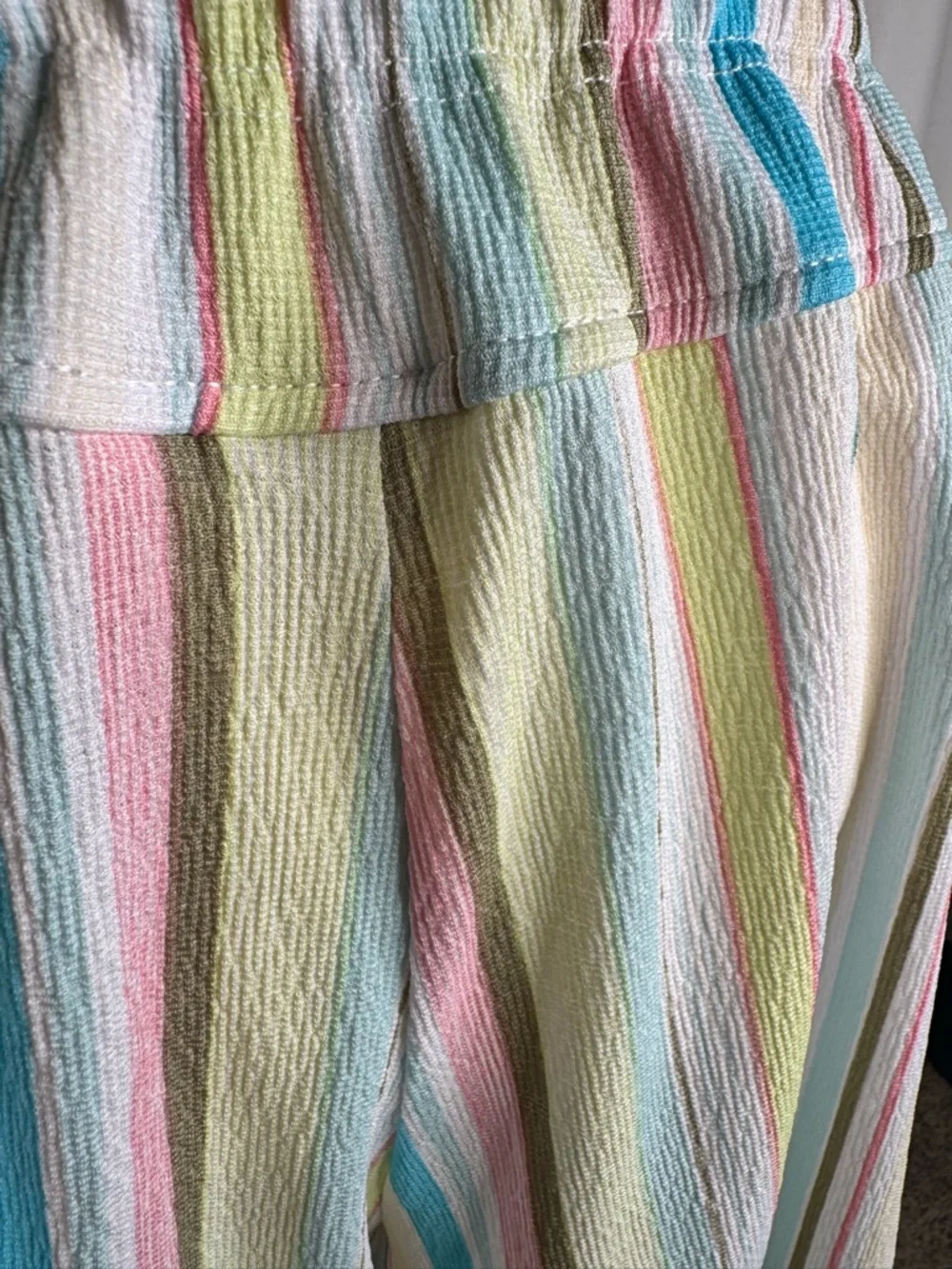 Cato Striped Paperbag Waist Shorts Women’s Large Pastel Textured High Rise